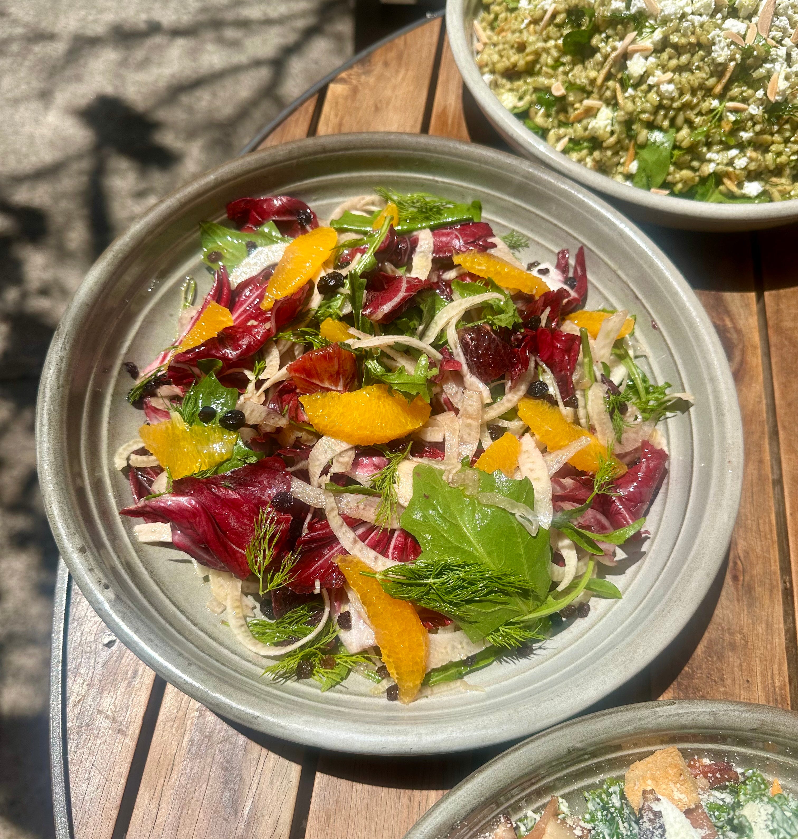 Orange & Fennel Salad. Currants, Agro Dolce Dressing